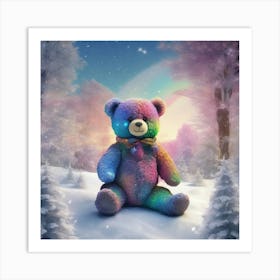 A rainbow teddy bear Art Print