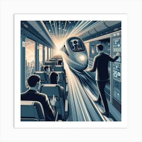 Futuristic Train Illustration Art Print