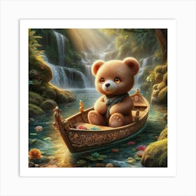 Teddy Bear In A Boat 2 Art Print