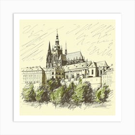 A Prague Castle Hand Drawn Sketch Illustration 1720468255 4 Art Print