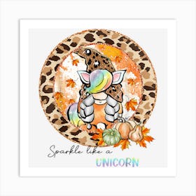 Cute Halloween Sparkle Like A Unicorn Positive Message Art Print