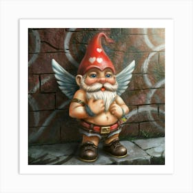 Cupid Gnome 4 Art Print