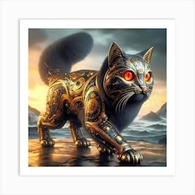 Feline Cat Creative Artwork Illustration 46 Art Print