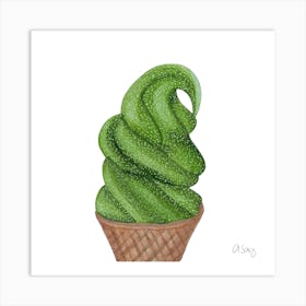 Green Ice Crem Art Print