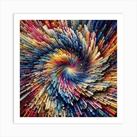 Spiral Of Colored Pencils Art Print