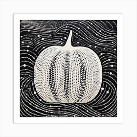 Yayoi Kusama Inspired Pumpkin Black And White 4 Art Print