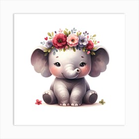 Cute Elephant Baby Art Print