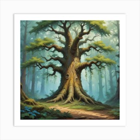 Fantasy Tree In The Forest Art Print 3 Art Print