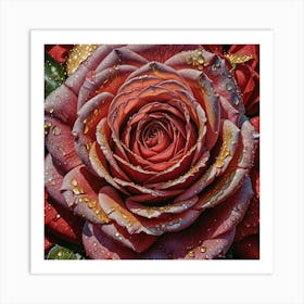 Rose With Raindrops Art Print