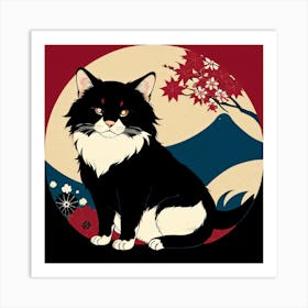 Asian Cat Art Print