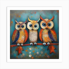 Owls 2 Art Print