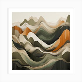 Abstract Mountains Art Print