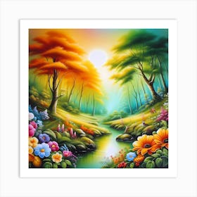 Sunny Day In The Forest Art Print