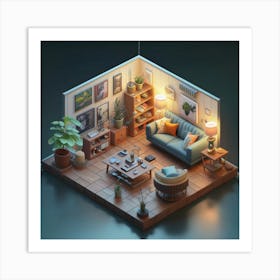 Isometric Art, house deream 3d 2 Art Print