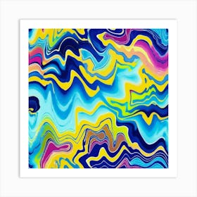 Color electrical waves Art Print