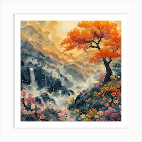 Asian Landscape Painting Art Print