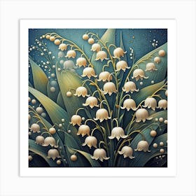 Pattern of lilies of the valley 1 Art Print