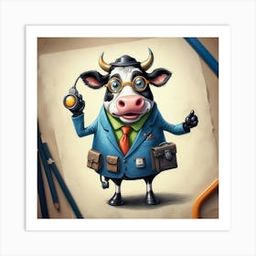 Cartoon Cow 10 Art Print