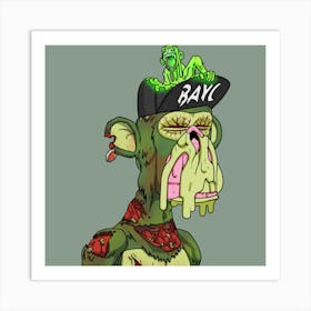 Zombie Hat Art Print