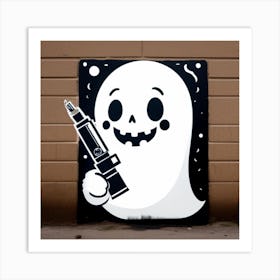 Ghost With A Gun Art Print