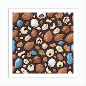 Seamless Pattern With Nuts 1 Art Print