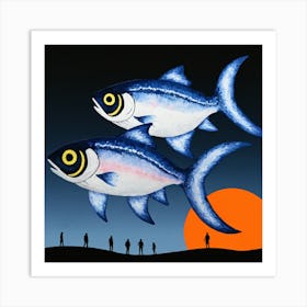 Two Fish Kites Art Print