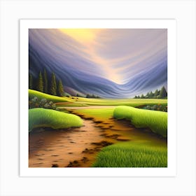 Flowing Landscape 1 Art Print