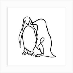 The Penguins Square Art Print