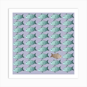 Fishes Pattern Background Theme Art Art Print