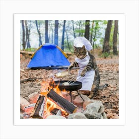 A Photo Of A Cat Cooking A Fish Over A C Vwyrct51qow071qxuomctg Lzpymuflry2kpkmdbyd6 W Art Print