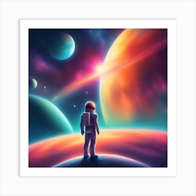 Astronaut In Space Art Print