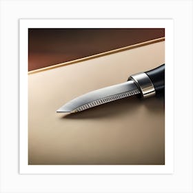 Knife On A Table, Serial Killer Knife, Steel knife art print, Knife 3D Art Print