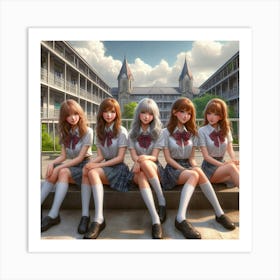 Schoolgirls Art Print