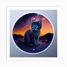 Cat Colored Sky (36) Art Print