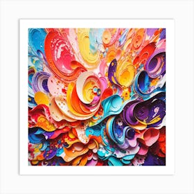 Colorful Paper Art Art Print