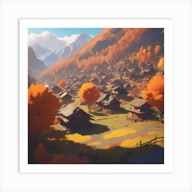 Village In Autumn 11 Art Print