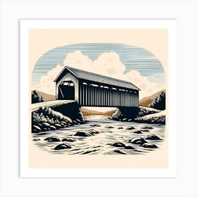 Covered Bridge 2 Art Print