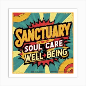 Tattered Retro Style Well Being Motivational Design Art Print