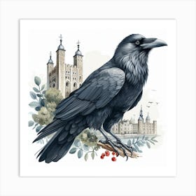 Raven from London Tower 2 Art Print