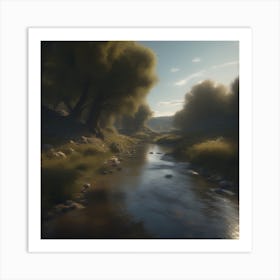 Stream In The Woods 30 Art Print