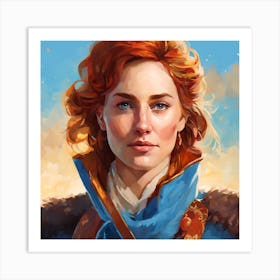 Woman Portrait Painting (1) 3 Art Print