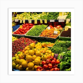 Fruit And Vegetable Market 1 Art Print