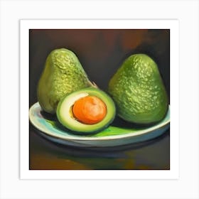 Avocados On A Plate Art Print