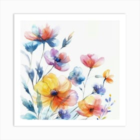 Watercolor Flowers 44 Art Print