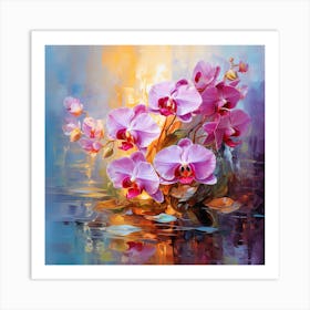 Orchids In Water Art Print