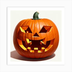 Halloween Pumpkin Carving 1 Art Print