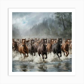 Herd Of Horses 5 Art Print