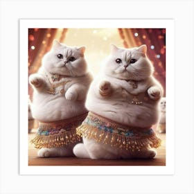 Cat Dancers Art Print