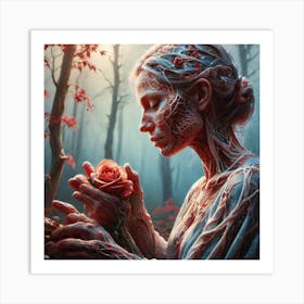 Woman In The Woods 31 Art Print