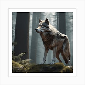 Wolf In The Woods 64 Art Print